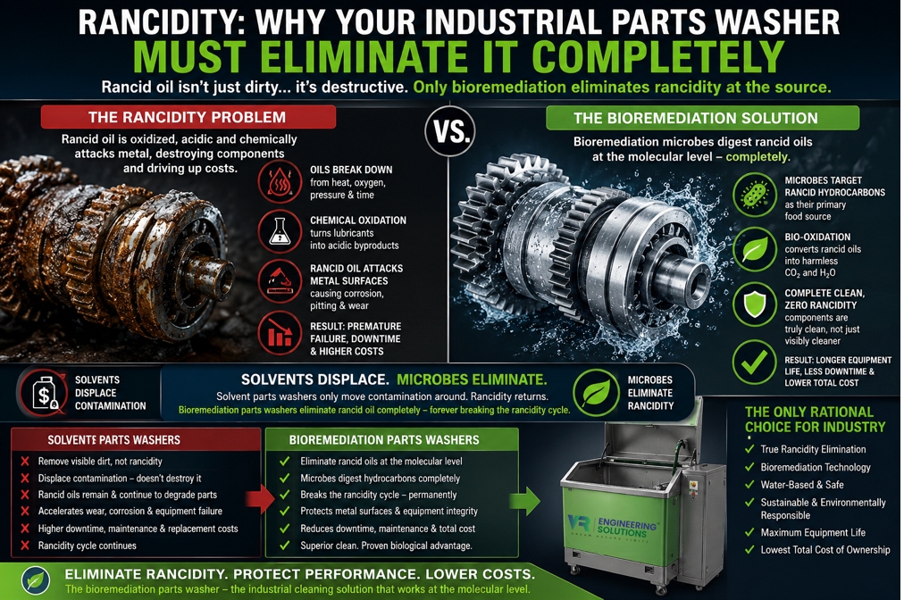 Rancidity: Why Your Industrial Parts Washer Must Eliminate It Completely